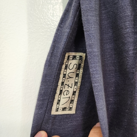 SuZen Women's Vintage Linen Blend Tunic Top & Skirt Set Lagenlook- L - Picture 11 of 12